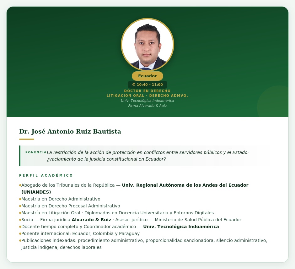 Dr. José Antonio Ruiz Bautista