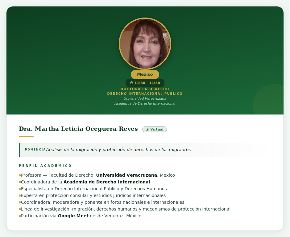 Dra. Martha Leticia Oceguera Reyes