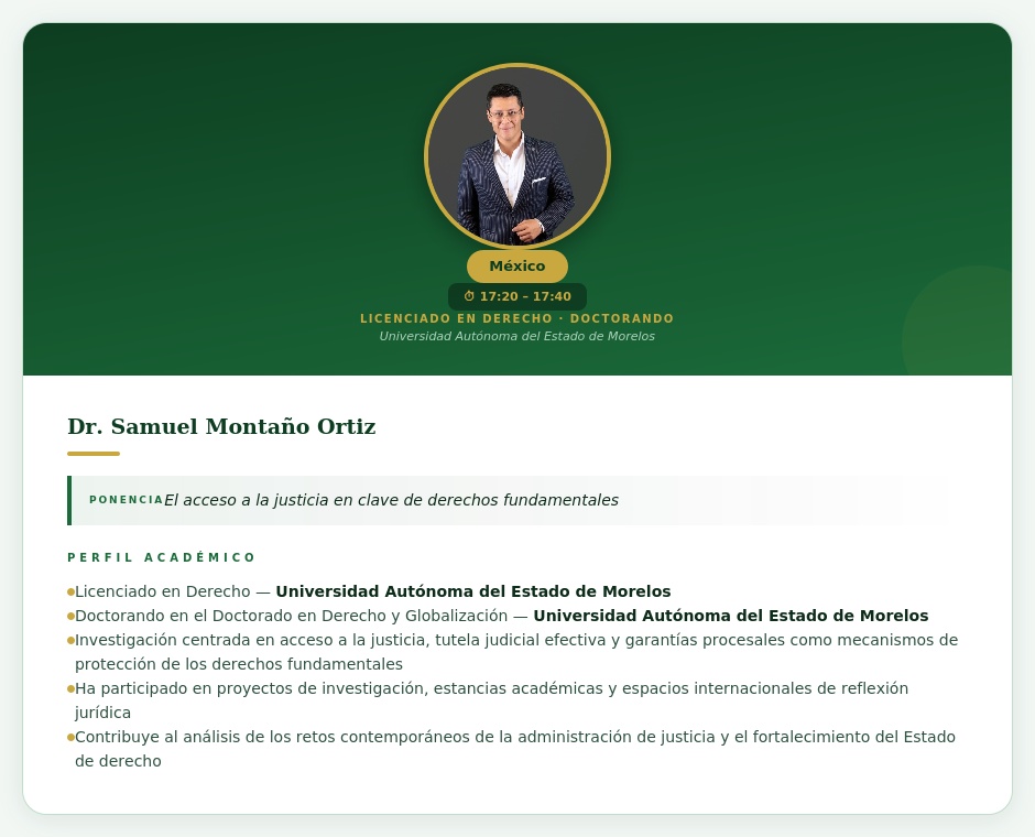 Dr. Samuel Montaño Ortiz
